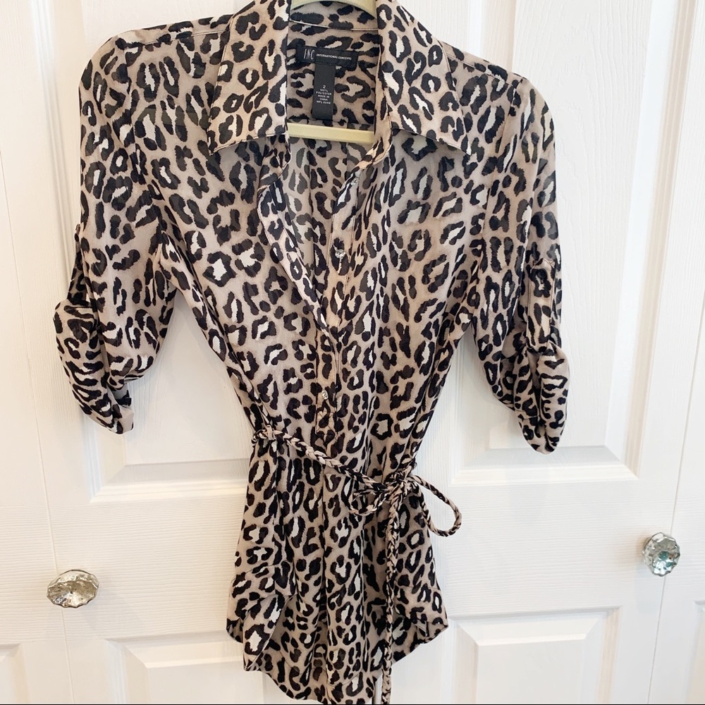 INC leopard print blouse Size 2.